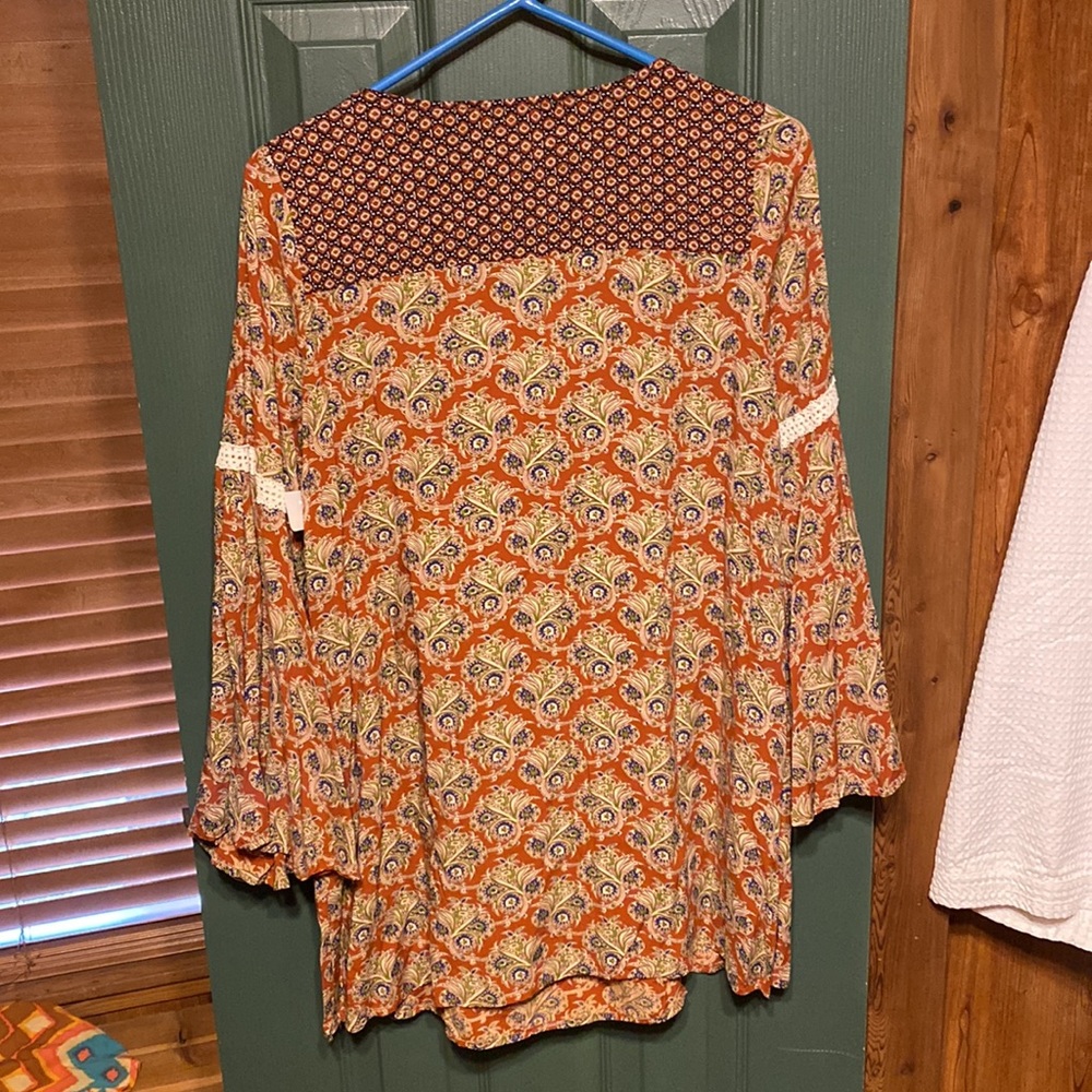 Flying Tomato Dress Size Small Long Sleeve Boho Style With Long Tassel Strings View 3